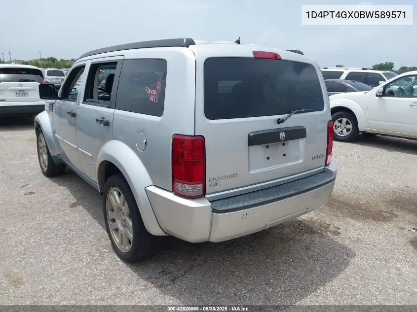 2011 Dodge Nitro Heat VIN: 1D4PT4GX0BW589571 Lot: 42620866