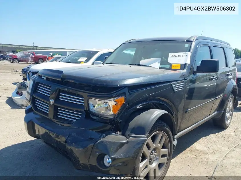 2011 Dodge Nitro Heat VIN: 1D4PU4GX2BW506302 Lot: 42640438