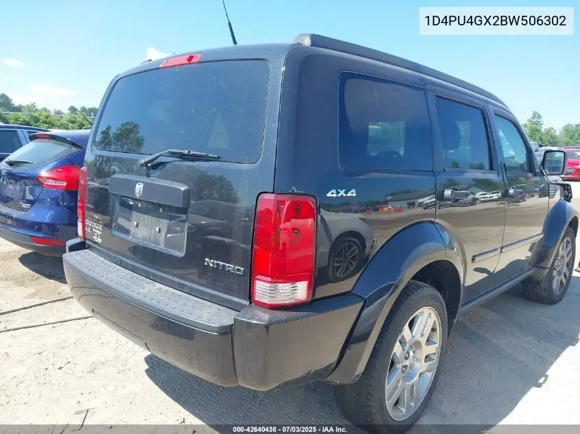 2011 Dodge Nitro Heat VIN: 1D4PU4GX2BW506302 Lot: 42640438