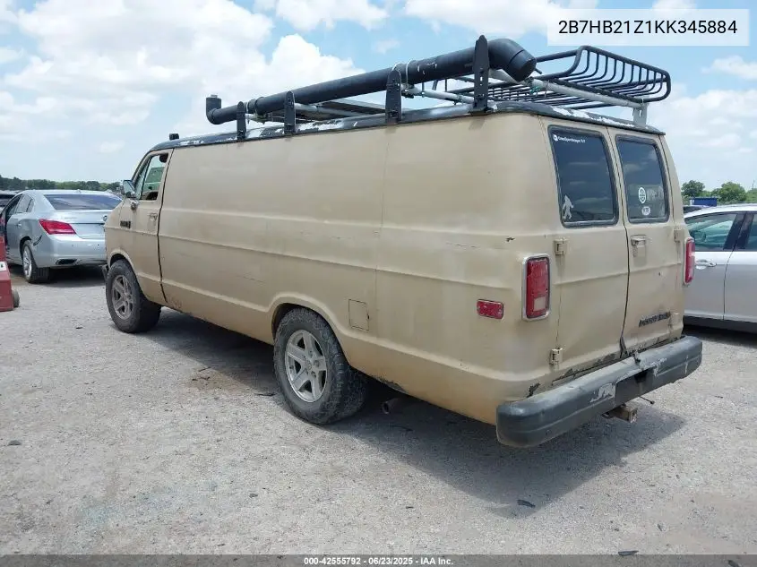1989 Dodge Ram Van B250 VIN: 2B7HB21Z1KK345884 Lot: 42555792