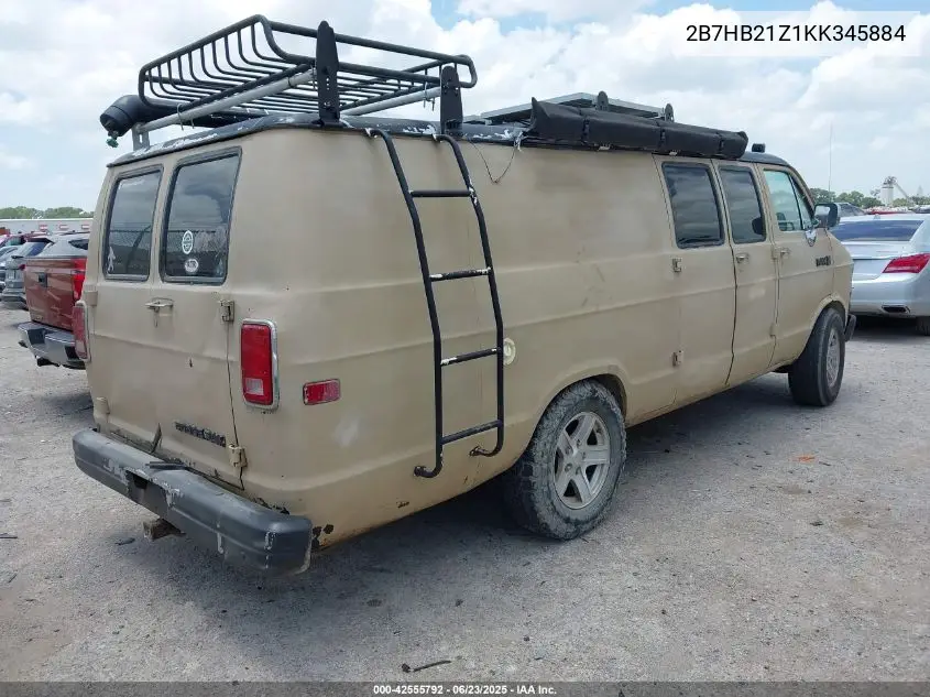 1989 Dodge Ram Van B250 VIN: 2B7HB21Z1KK345884 Lot: 42555792