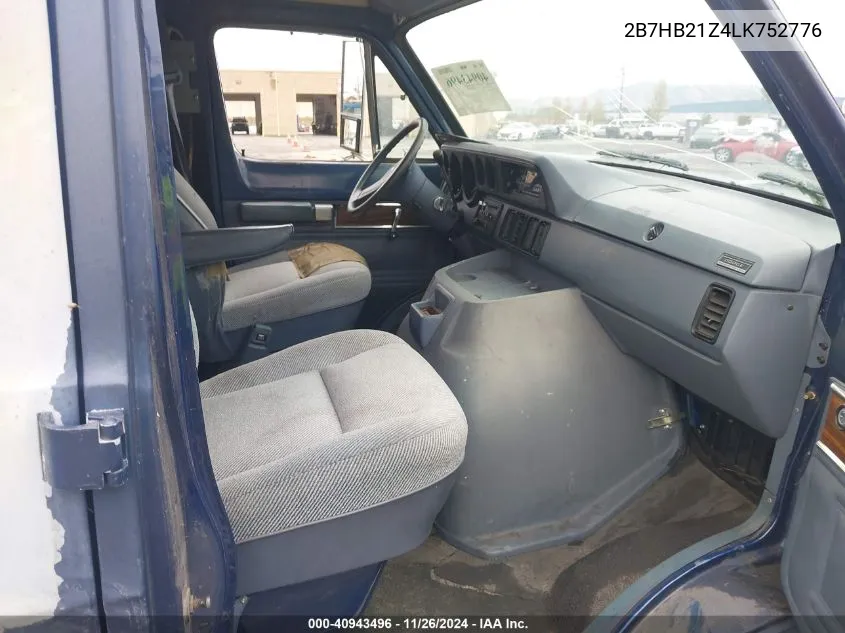 1990 Dodge Ram Van B250 VIN: 2B7HB21Z4LK752776 Lot: 40943496