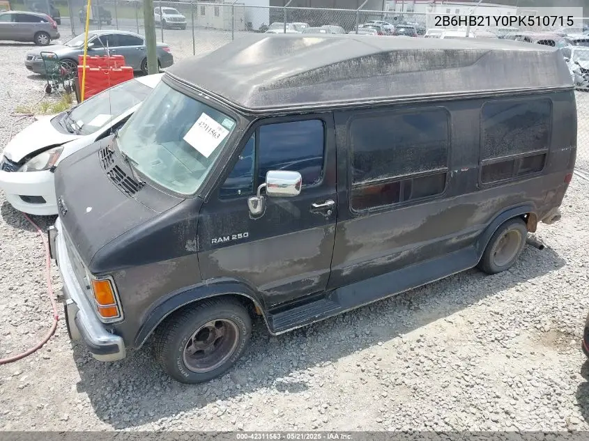 1993 Dodge Ram Van B250 VIN: 2B6HB21Y0PK510715 Lot: 42311563