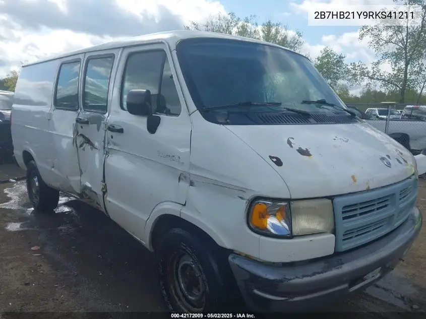 1994 Dodge Ram Van B250 VIN: 2B7HB21Y9RKS41211 Lot: 42172009