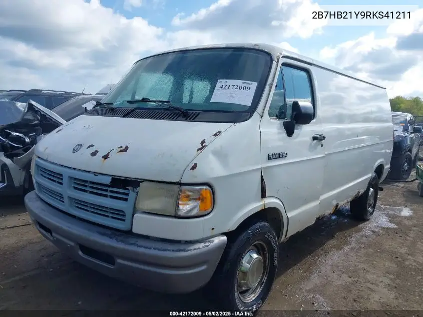 1994 Dodge Ram Van B250 VIN: 2B7HB21Y9RKS41211 Lot: 42172009