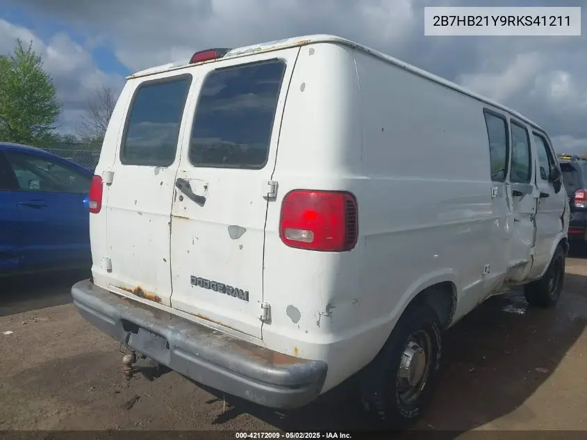 1994 Dodge Ram Van B250 VIN: 2B7HB21Y9RKS41211 Lot: 42172009