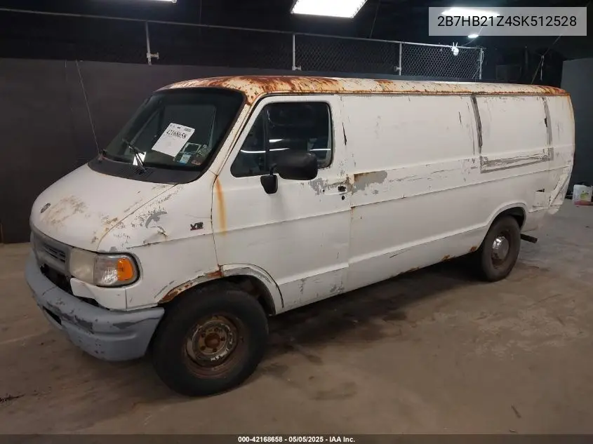 1995 Dodge Ram Van B2500 VIN: 2B7HB21Z4SK512528 Lot: 42168658