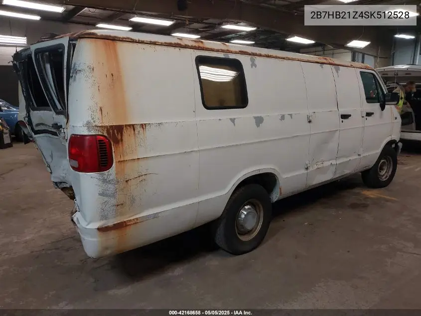 1995 Dodge Ram Van B2500 VIN: 2B7HB21Z4SK512528 Lot: 42168658