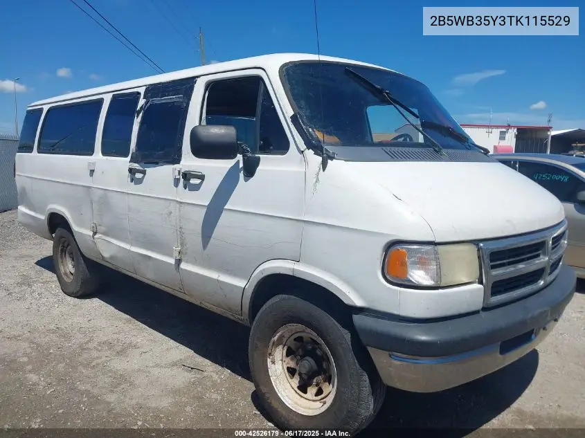 1996 Dodge Ram Wagon B3500 VIN: 2B5WB35Y3TK115529 Lot: 42526179
