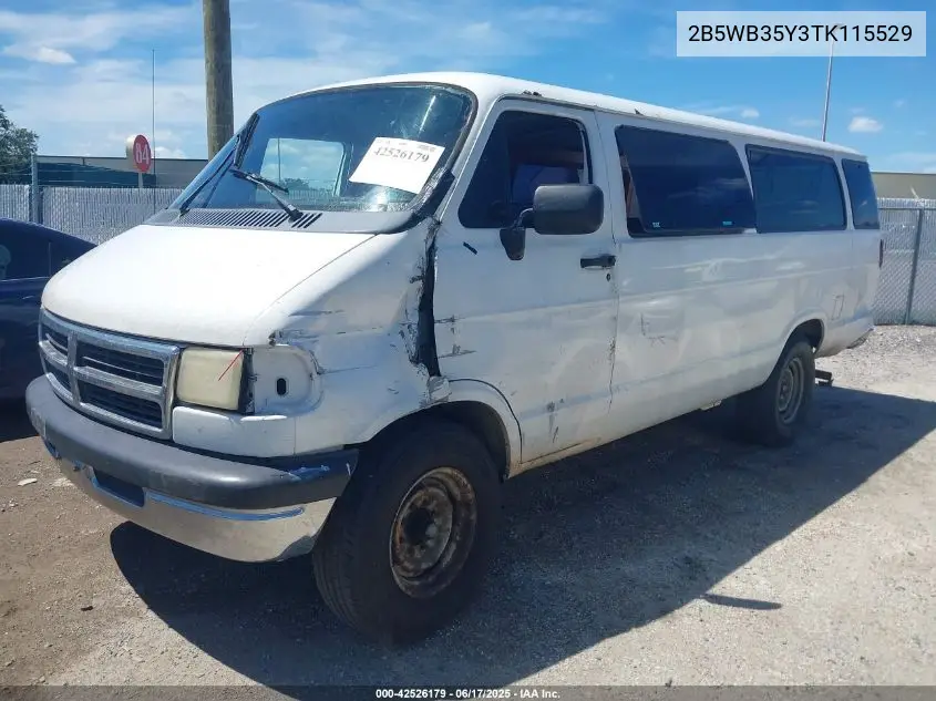 1996 Dodge Ram Wagon B3500 VIN: 2B5WB35Y3TK115529 Lot: 42526179
