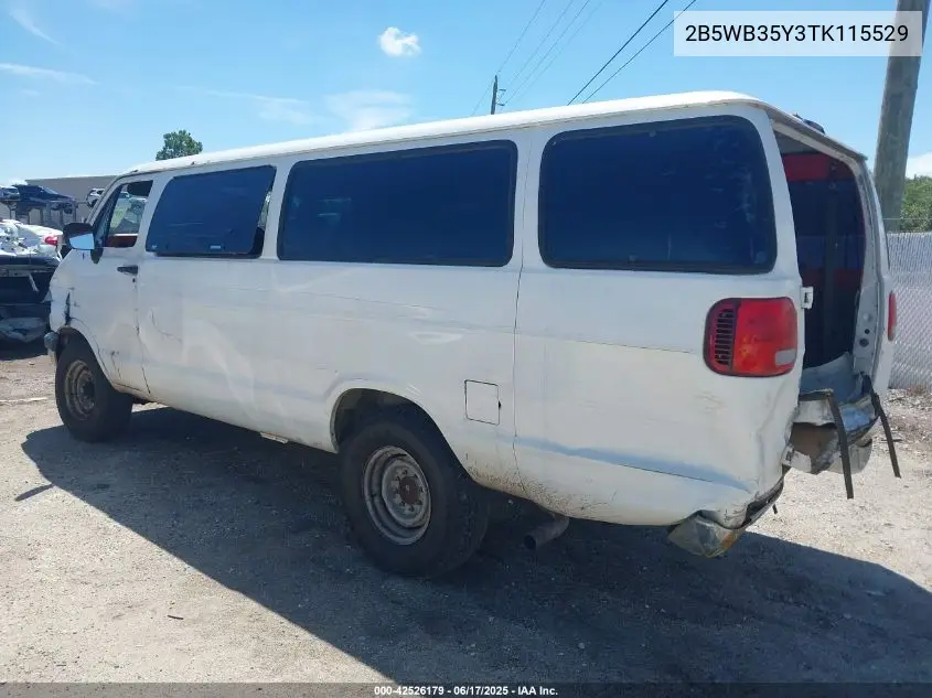 1996 Dodge Ram Wagon B3500 VIN: 2B5WB35Y3TK115529 Lot: 42526179