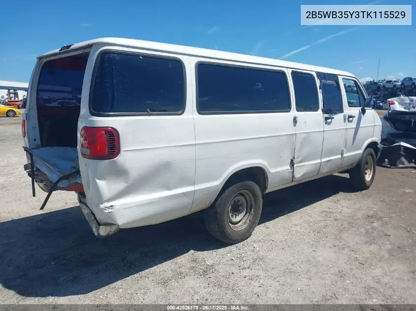 1996 Dodge Ram Wagon B3500 VIN: 2B5WB35Y3TK115529 Lot: 42526179