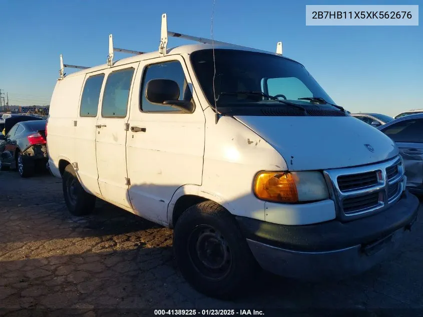 1999 Dodge Ram Van 1500 Commercial/Conversion VIN: 2B7HB11X5XK562676 Lot: 41389225