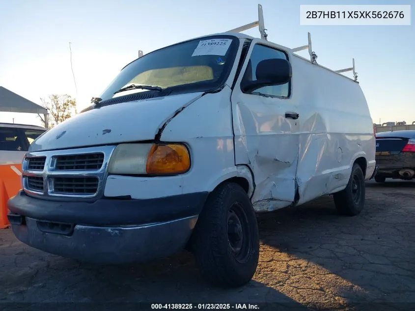1999 Dodge Ram Van 1500 Commercial/Conversion VIN: 2B7HB11X5XK562676 Lot: 41389225