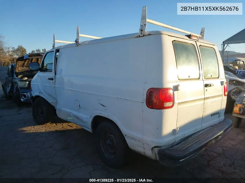 1999 Dodge Ram Van 1500 Commercial/Conversion VIN: 2B7HB11X5XK562676 Lot: 41389225