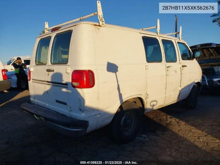 1999 Dodge Ram Van 1500 Commercial/Conversion VIN: 2B7HB11X5XK562676 Lot: 41389225