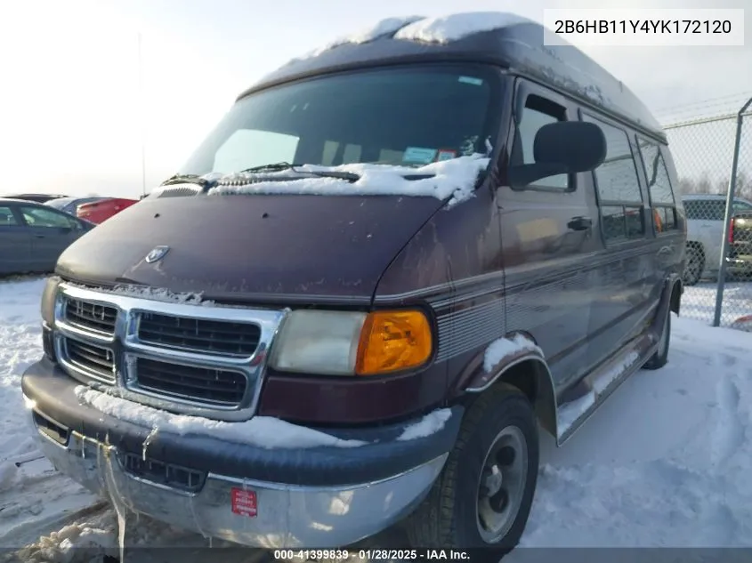 2000 Dodge Ram Van 1500 Conversion VIN: 2B6HB11Y4YK172120 Lot: 41399839