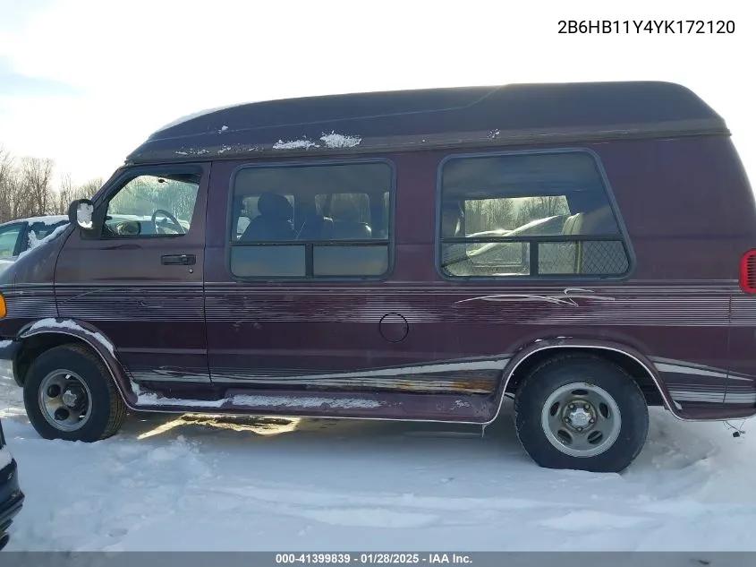 2000 Dodge Ram Van 1500 Conversion VIN: 2B6HB11Y4YK172120 Lot: 41399839