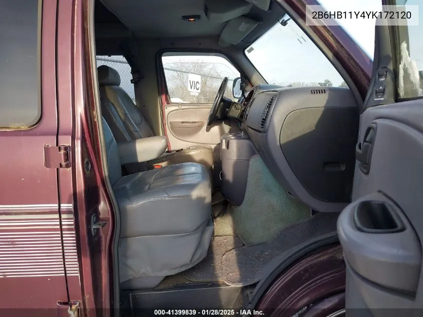 2000 Dodge Ram Van 1500 Conversion VIN: 2B6HB11Y4YK172120 Lot: 41399839