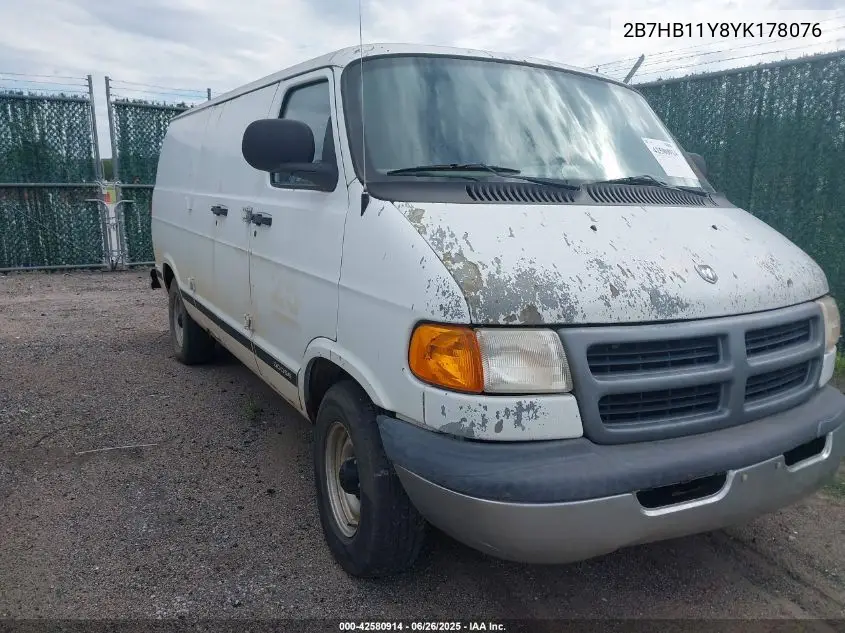 2000 Dodge Ram Van 1500 Conversion VIN: 2B7HB11Y8YK178076 Lot: 42580914