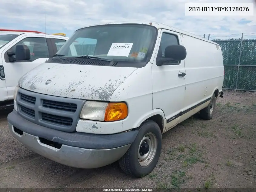 2000 Dodge Ram Van 1500 Conversion VIN: 2B7HB11Y8YK178076 Lot: 42580914