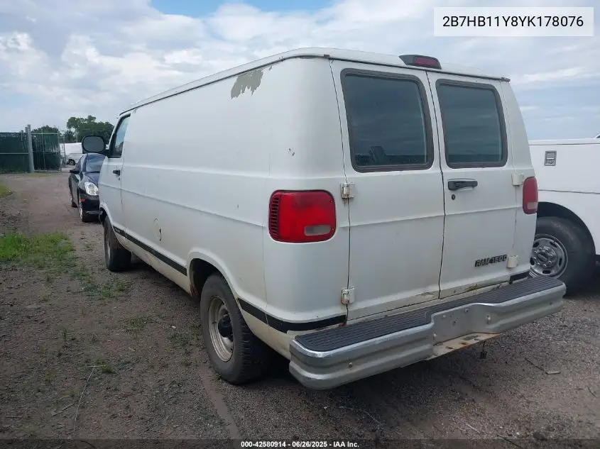2000 Dodge Ram Van 1500 Conversion VIN: 2B7HB11Y8YK178076 Lot: 42580914