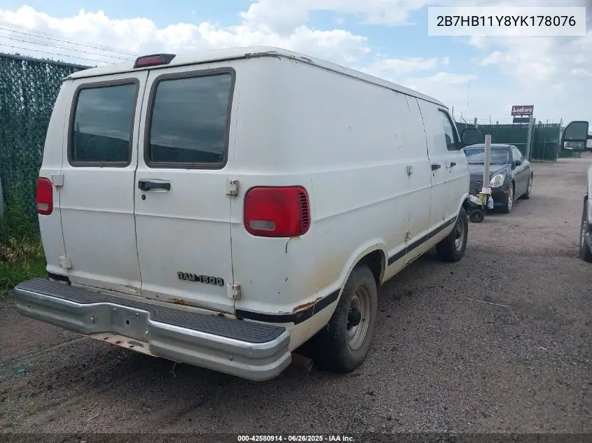 2000 Dodge Ram Van 1500 Conversion VIN: 2B7HB11Y8YK178076 Lot: 42580914