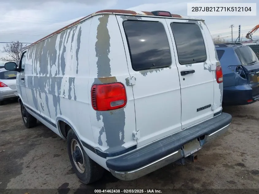 2001 Dodge Ram Van 2500 Conversion VIN: 2B7JB21Z71K512104 Lot: 41462438