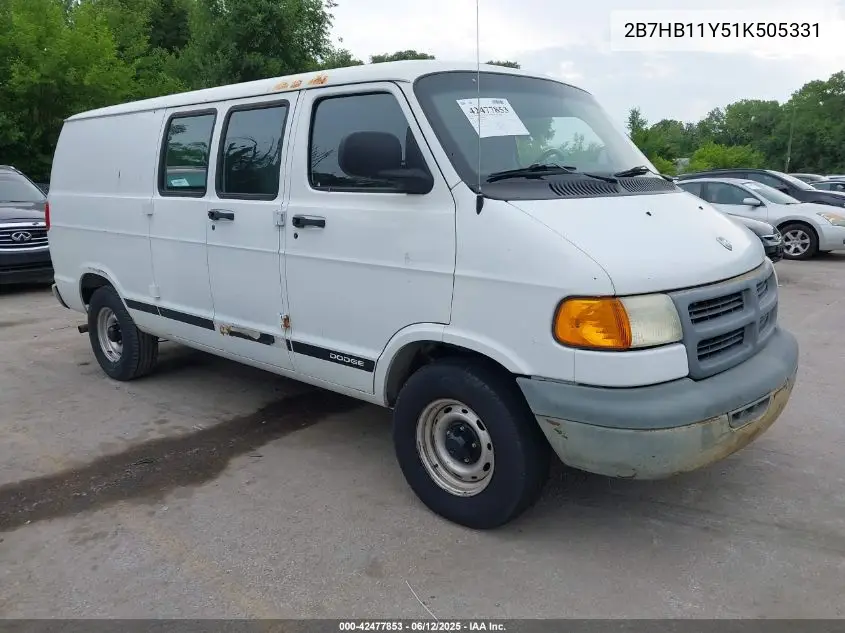 2001 Dodge Ram Van 1500 Conversion VIN: 2B7HB11Y51K505331 Lot: 42477853