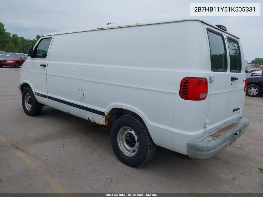 2001 Dodge Ram Van 1500 Conversion VIN: 2B7HB11Y51K505331 Lot: 42477853