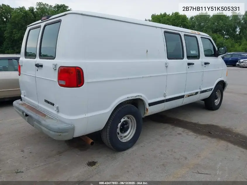 2001 Dodge Ram Van 1500 Conversion VIN: 2B7HB11Y51K505331 Lot: 42477853