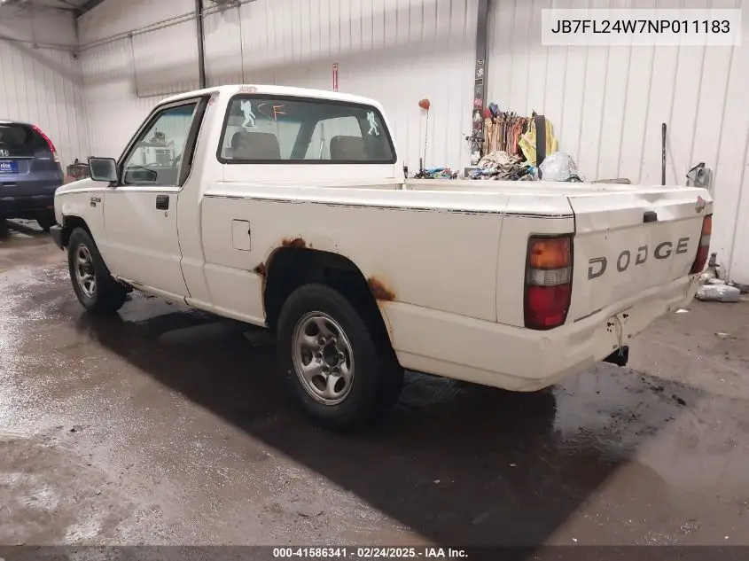 1992 Dodge Ram 50 VIN: JB7FL24W7NP011183 Lot: 41586341