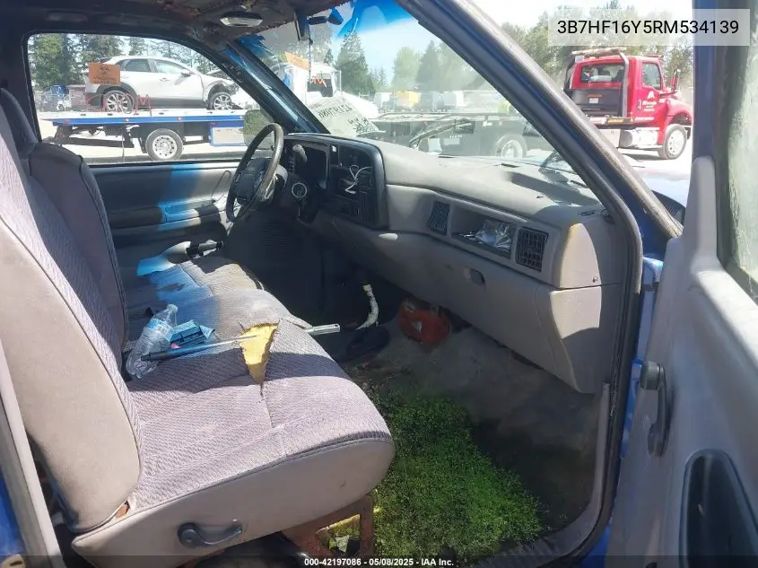 1994 Dodge Ram 1500 VIN: 3B7HF16Y5RM534139 Lot: 42197086