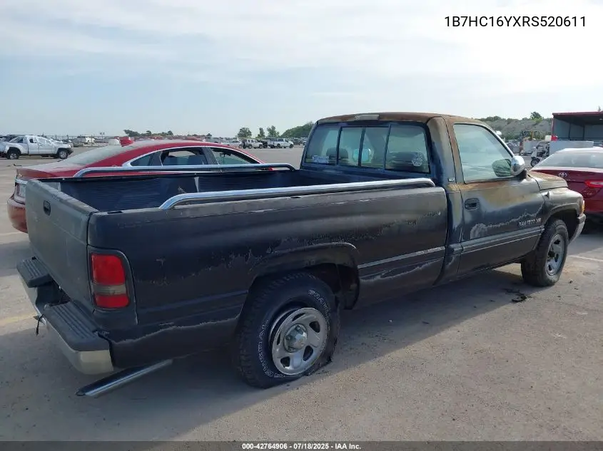 1994 Dodge Ram 1500 VIN: 1B7HC16YXRS520611 Lot: 42764906