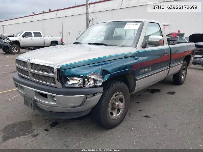 1995 Dodge Ram 1500 VIN: 1B7HC16Z9SS172699 Lot: 42255302