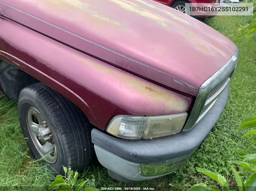 1995 Dodge Ram 1500 VIN: 1B7HC16Y2SS102291 Lot: 42312890