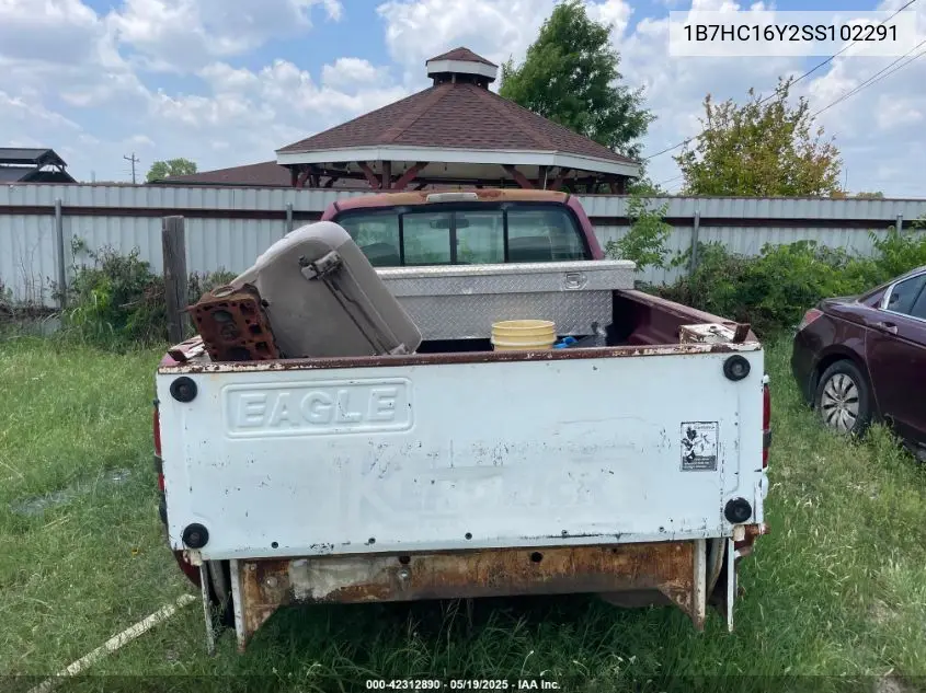 1995 Dodge Ram 1500 VIN: 1B7HC16Y2SS102291 Lot: 42312890