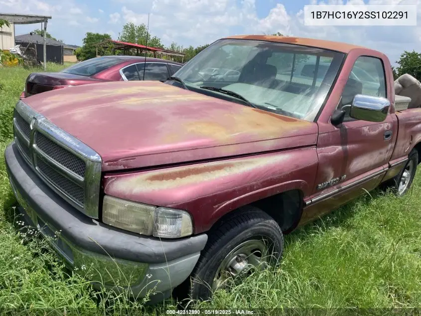 1995 Dodge Ram 1500 VIN: 1B7HC16Y2SS102291 Lot: 42312890
