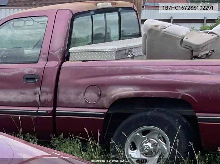 1995 Dodge Ram 1500 VIN: 1B7HC16Y2SS102291 Lot: 42312890