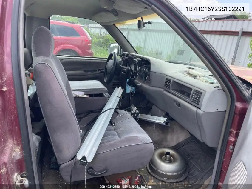 1995 Dodge Ram 1500 VIN: 1B7HC16Y2SS102291 Lot: 42312890