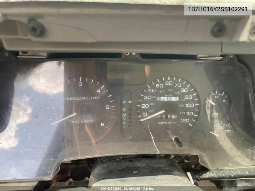1995 Dodge Ram 1500 VIN: 1B7HC16Y2SS102291 Lot: 42312890