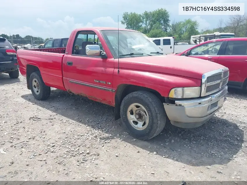 1995 Dodge Ram 1500 VIN: 1B7HC16Y4SS334598 Lot: 42754138