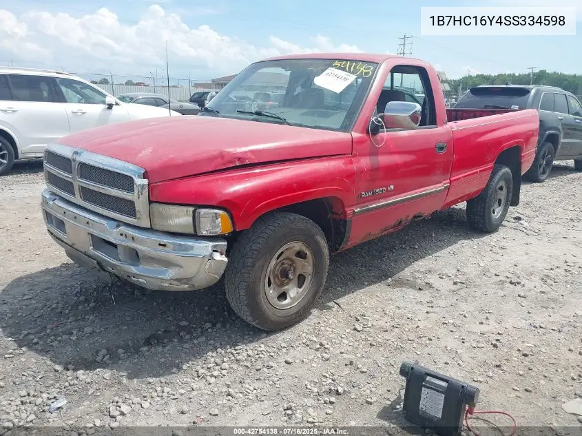 1995 Dodge Ram 1500 VIN: 1B7HC16Y4SS334598 Lot: 42754138