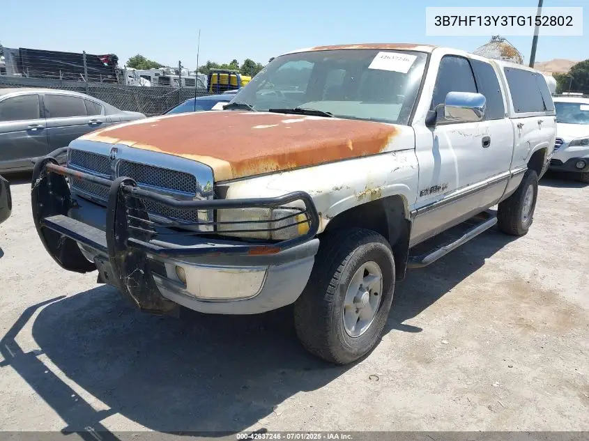1996 Dodge Ram 1500 VIN: 3B7HF13Y3TG152802 Lot: 42637246