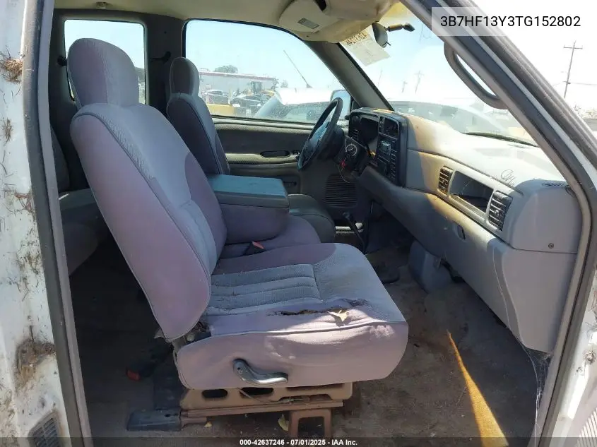1996 Dodge Ram 1500 VIN: 3B7HF13Y3TG152802 Lot: 42637246