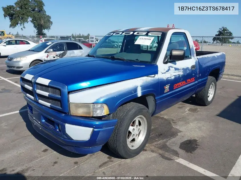 1996 Dodge Ram 1500 VIN: 1B7HC16Z3TS678417 Lot: 42638508