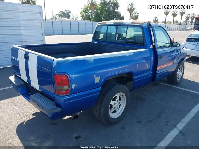 1996 Dodge Ram 1500 VIN: 1B7HC16Z3TS678417 Lot: 42638508