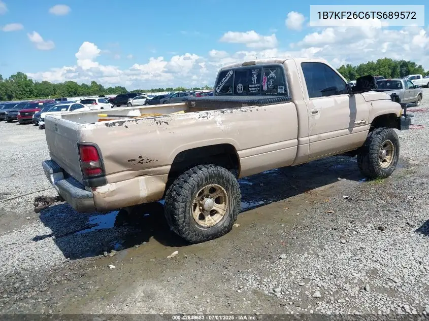 1996 Dodge Ram 2500 VIN: 1B7KF26C6TS689572 Lot: 42649683