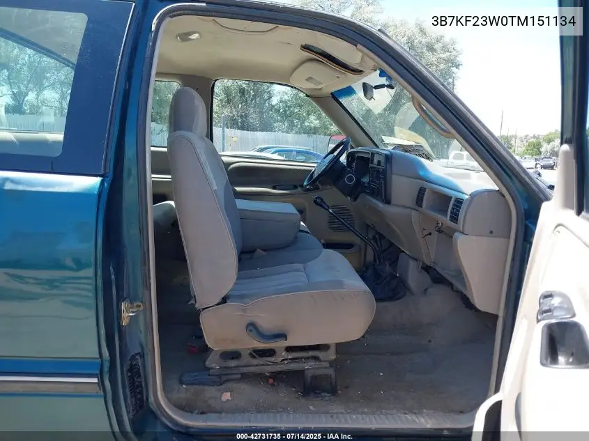1996 Dodge Ram 2500 VIN: 3B7KF23W0TM151134 Lot: 42731735