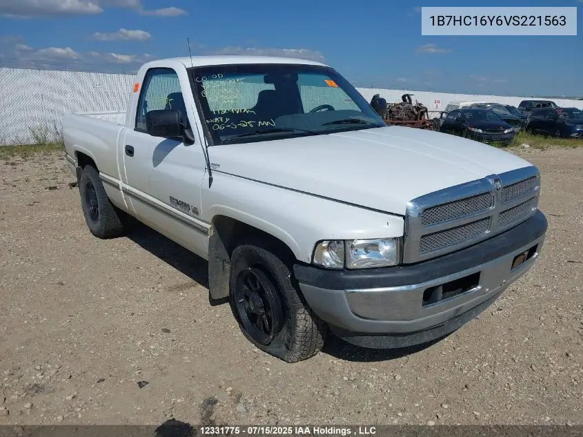 1997 Dodge Ram 1500 VIN: 1B7HC16Y6VS221563 Lot: 12331775